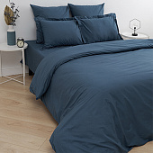 Простыня на резинке 180х200 Цвет Эмоций поплин, голубая сталь Простыня на резинке 180х200 Цвет Эмоций поплин, голубая сталь