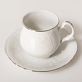  Чашка для чая 310 мл с блюдцем 160 см Thun Bernadotte, декор "Деколь, отводка платина" БТФ0223 