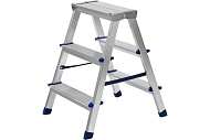 Стремянка алюминиевая двусторонняя 3 ступени, высота платформы 60см, макс. нагр. 150кг., Сибртех Стремянка алюминиевая двусторонняя 3 ступени, высота платформы 60см, макс. нагр. 150кг., Сибртех