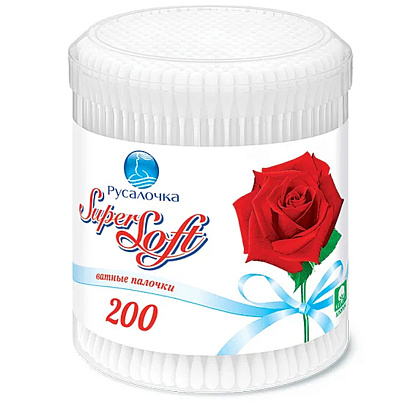  Ватные палочки Русалочка  Super Soft банка 200шт 