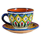 Чайная пара Шафран Риштанская Керамика,синяя 7003770 Чайная пара Шафран Риштанская Керамика,синяя 7003770