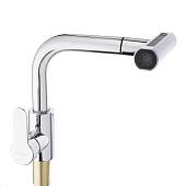  Смеситель для кухни с выдвижным изливом 4 режима хром SS01-T132 567-066 СоюзКран 