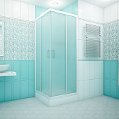  Душевое ограждение Universal 90х90х185 квадратное 2 раздвижные двери без поддона МетаКам 