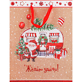 Пакет Крафт 18х23х10 (NY 12-72463 Пряничный домик)