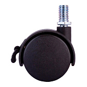  Ролик двойной с резьбовым штифтом М10 со стоп. 40мм (черный 1 шт)(30кг) 