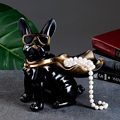 Подставка конфетница Бульдог в плаще, 23х20х13 см, черная, 7749657 Подставка конфетница Бульдог в плаще, 23х20х13 см, черная, 7749657