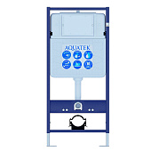 Инсталляция для подвесного унитаза 4в1 Европа-018 (инсталляция, унитаз безободковый, сиденье микролифт, кнопка хром глянцевый круглая) Aquatek