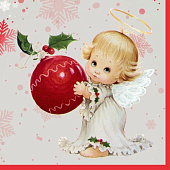 Салфетки бумажные ЛОРИ 3 слоя 33х33 НГ Ангелочек с шаром Арт. 56646 Салфетки бумажные ЛОРИ 3 слоя 33х33 НГ Ангелочек с шаром Арт. 56646