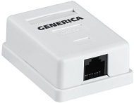  Розетка компьютерная 1-м ОП RJ45 5E UTP GENERICA, белый 