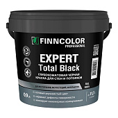 Краска моющаяся для стен и потолков черная RAL9005 Finncolor Expert Total Black 0,9л Краска моющаяся для стен и потолков черная RAL9005 Finncolor Expert Total Black 0,9л