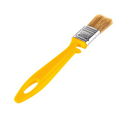  Кисть плоская Эмали 25х10мм, натуральная щетина, желтая пластиковая ручка, АКОР 