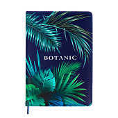  Ежедневник А5, 136 л, deVENTE Botanic, темно-синий, белая бумага с зеленым срезом, искусственная кожа, 2234579 