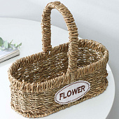  Кашпо для цветов плетёное с ручкой Доляна «Цветы», 24х12х23 см, цвет коричневый 