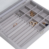  Шкатулка для украшений бархат Серый туман 5х20х28 см 7313538 