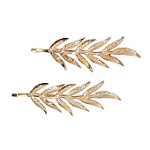 Невидимка для волос "Одри" (набор 2 шт) веточка, 7,5 см, золото   10454818 