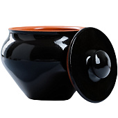 Горшочек под жаркое с крышкой "Вятский" 0,9л, черный 7621703 Горшочек под жаркое с крышкой "Вятский" 0,9л, черный 7621703