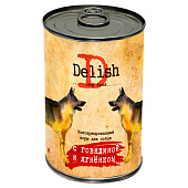 Влажный корм Delish для собак 970гр говядина/ягненок 135658