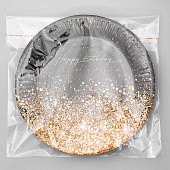  Тарелка бумажная "Happy Birthday", 18 см, набор 10 шт, 4817871 