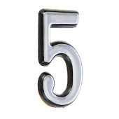 Номер дверной "5" (хром) пластик АЛЛЮР