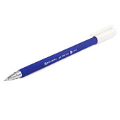  Ручка гелевая синяя BRAUBERG Matt Gel, корпус soft-touch, узел 0,5 мм, линия 0,35 мм, 142945 