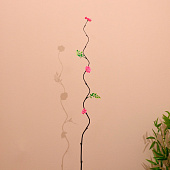  Интерьерный декор из бамбука, цветы пластик 200 см красный   7779955 