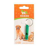  Свисток металлический малый для собак, 4,6 х 0,8 см, зелёный, 7294991 