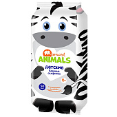  Влажные салфетки детские Smart Animals детские Ромашка и витамины Е 50шт 