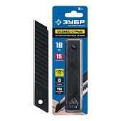 Лезвия сегментированные 18мм, 10 шт, вороненные ЗУБР Лезвия сегментированные 18мм, 10 шт, вороненные ЗУБР