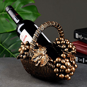  Подставка под бутылку "Корзина с виноградом" бронза с позолотой, 20х25х22см 7817026 