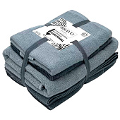  Комплект полотенец УЗБ Букле м7743_11 50х80х2 + 70х130х2 сер 