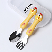 Набор детских столовых приборов в футляре «Курочки», 10105354 Набор детских столовых приборов в футляре «Курочки», 10105354