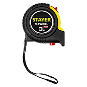 Рулетка 3мх16мм, ударостойкий обрезиненный корпус, два фиксатора, STAYER STABIL Рулетка 3мх16мм, ударостойкий обрезиненный корпус, два фиксатора, STAYER STABIL