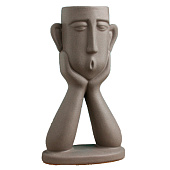 Кашпо "Голова юноши" 0,6л, серое, 27см 5545696 Кашпо "Голова юноши" 0,6л, серое, 27см 5545696