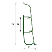  Плинтус Деконика (под проводку) Дуб северный 70мм 2.2м 