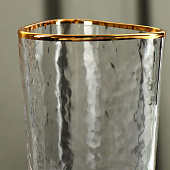  Бокал для шампанского Magistro «Жемчуг», 180 мл, 5,5х26 см, форма треугольник, с золотой отводкой 9346673 
