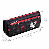 Пенал мягкий ЮНЛАНДИЯ, 2 отделения, полиэстер, Cool vibes, черный, 21х9х6 см, 271573 Пенал мягкий ЮНЛАНДИЯ, 2 отделения, полиэстер, Cool vibes, черный, 21х9х6 см, 271573