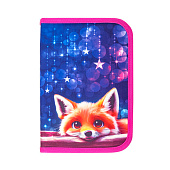  Пенал Brauberg, 1 отделение, 2 откидные планки, полиэстер, 21х14 см, Cute fox, 272318 