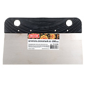 Шпатель зубчатый для клея 200мм, А2, нержавеющая сталь, зуб 2х2мм, DECOR Шпатель зубчатый для клея 200мм, А2, нержавеющая сталь, зуб 2х2мм, DECOR