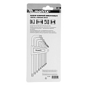 Набор ключей имбусовых TORX, 9 шт: T10-T50, CrV, удлиненные, сатин., Matrix