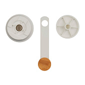 Крючок одинарный белый металл/бамбук на присоске W7837-1 Крючок одинарный белый металл/бамбук на присоске W7837-1