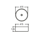 Раковина накладная Европа 415х415х135 AQ5558-00 Aquatek