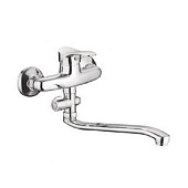  Смеситель для ванны длинным изливом 35см силумин цвет хром R31223F Rainsberg 