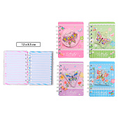 Блокнот BASIR, 12х8,5 см, 60л, Бабочка, 7БЦ с рисунком, евроспираль, микс, МС-5513 Блокнот BASIR, 12х8,5 см, 60л, Бабочка, 7БЦ с рисунком, евроспираль, микс, МС-5513