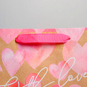Пакет крафтовый горизонтальный «With love», MS 23 х 18 х 10 см 4764584 Пакет крафтовый горизонтальный «With love», MS 23 х 18 х 10 см 4764584