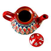 Чайник Риштанская Керамика "Узоры", 0,8 л, красный 9599370 Чайник Риштанская Керамика "Узоры", 0,8 л, красный 9599370