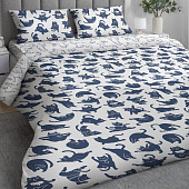  Комплект постельного белья 2 спальный Волшебная Ночь Yoga cat, 790522 ранфорс 8985/1+30010/1 