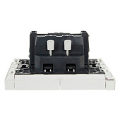  Выключатель встраиваемый 2 клавиши, цвет белый, с подсветкой, IEK FORTE&PIANO 