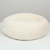  Лежанка для собак и кошек, длинный мех, 45 х 35 х 11 см, молочная, 9347893 