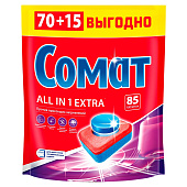 Таблетки для посудомоечных машин Сомат Экстра все-в-1 70+15 Таблетки для посудомоечных машин Сомат Экстра все-в-1 70+15