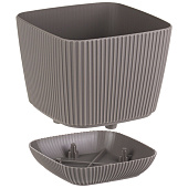 Кашпо "Пиканто" 150х150мм 1,8л Французский серый М3209 Кашпо "Пиканто" 150х150мм 1,8л Французский серый М3209